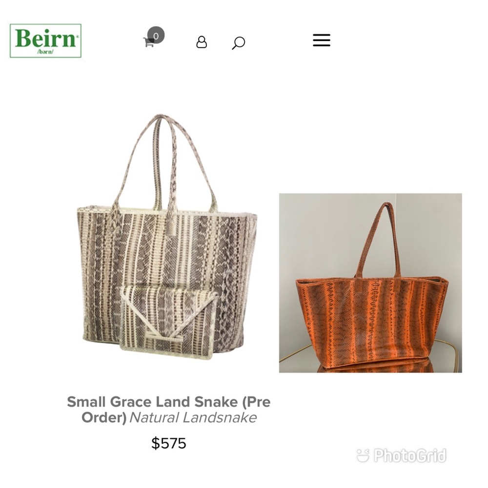 Beirn Snakeskin Tote in Orange
